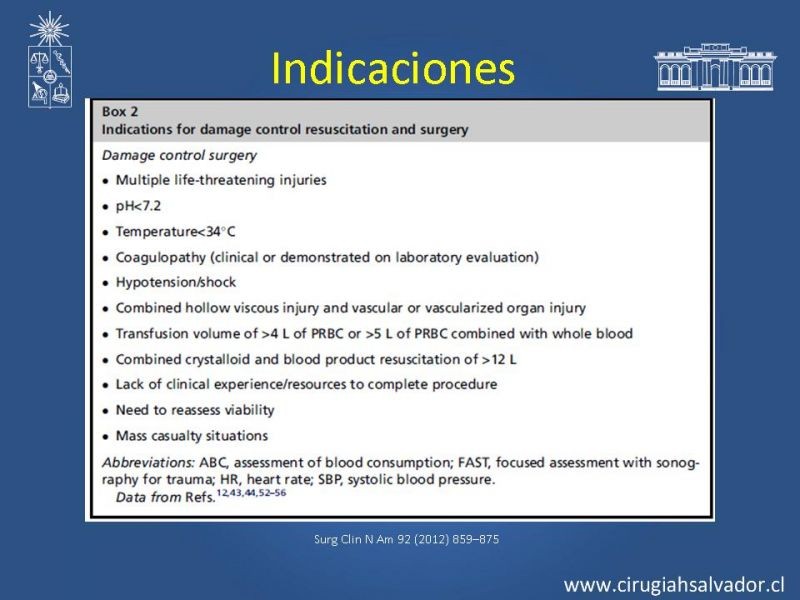 Diapositiva 4 de Damage Control Surgery (técnica quirúrgica) pt. 1