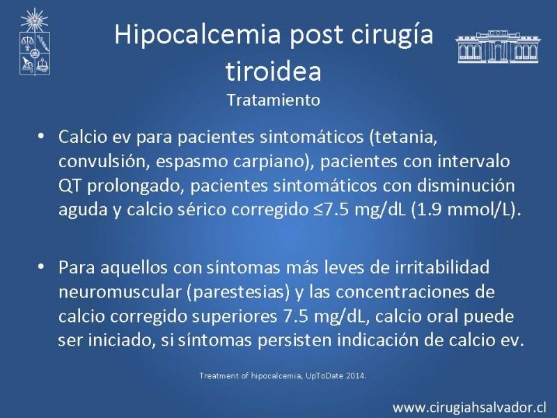 Diapositiva 28 de Hipocalcemia Post Cirugía Tiroídea 