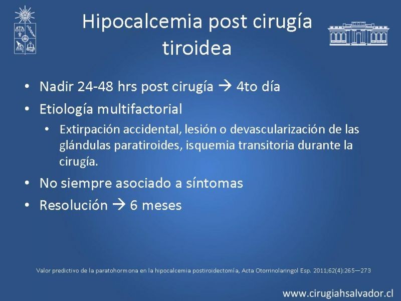 Diapositiva 14 de Hipocalcemia Post Cirugía Tiroídea 