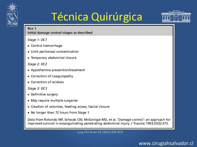 Diapositiva 5 de Damage Control Surgery (técnica quirúrgica) pt. 1