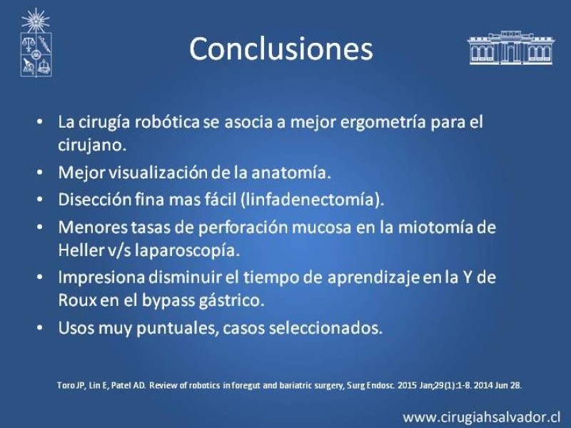 Diapositiva 16 de Robótica en Cirugía Digestiva y Bariátrica