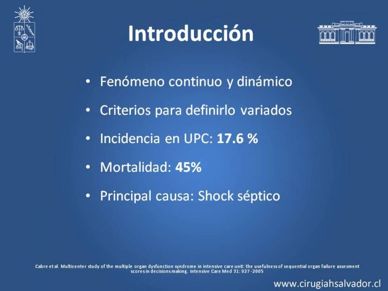 Diapositiva 2 de Síndrome de Disfunción Orgánica Múltiple