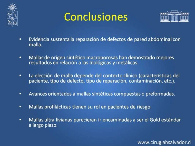 Diapositiva 28 de Mallas: Uso en Hernias Abdominales
