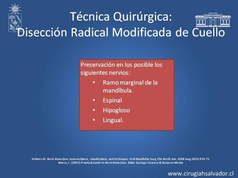 Diapositiva 51 de Técnica quirúrgica en disección cervical radical modificada