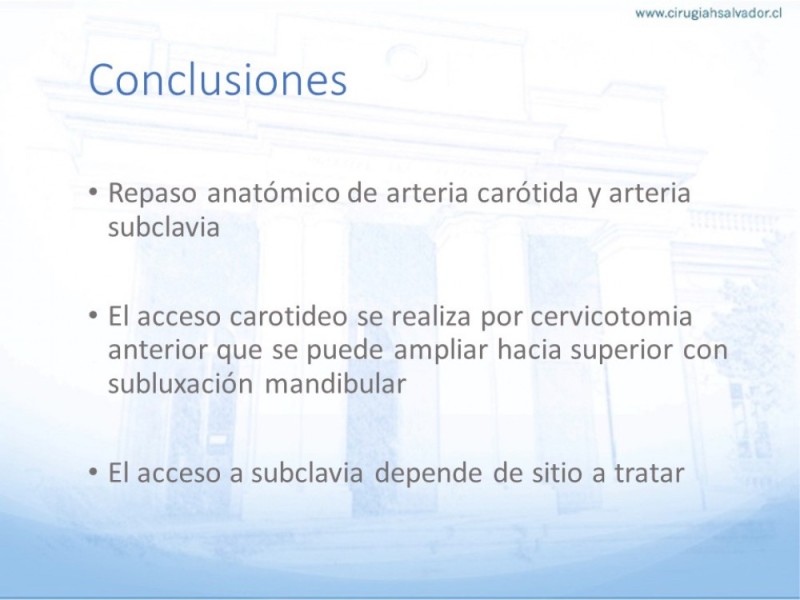 Diapositiva 27 de Anatomía quirúrgica y accesos quirúrgicos carotideo y subclavio