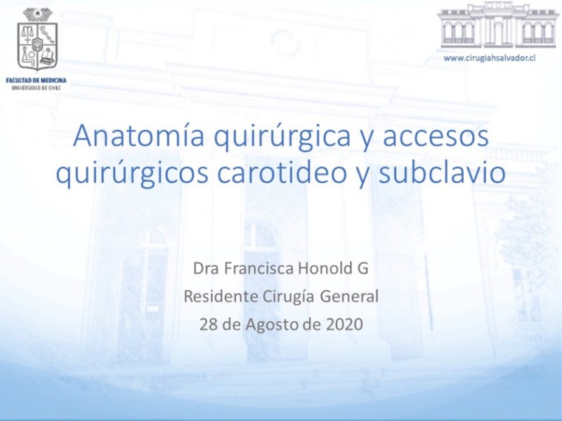 Diapositiva 28 de Anatomía quirúrgica y accesos quirúrgicos carotideo y subclavio