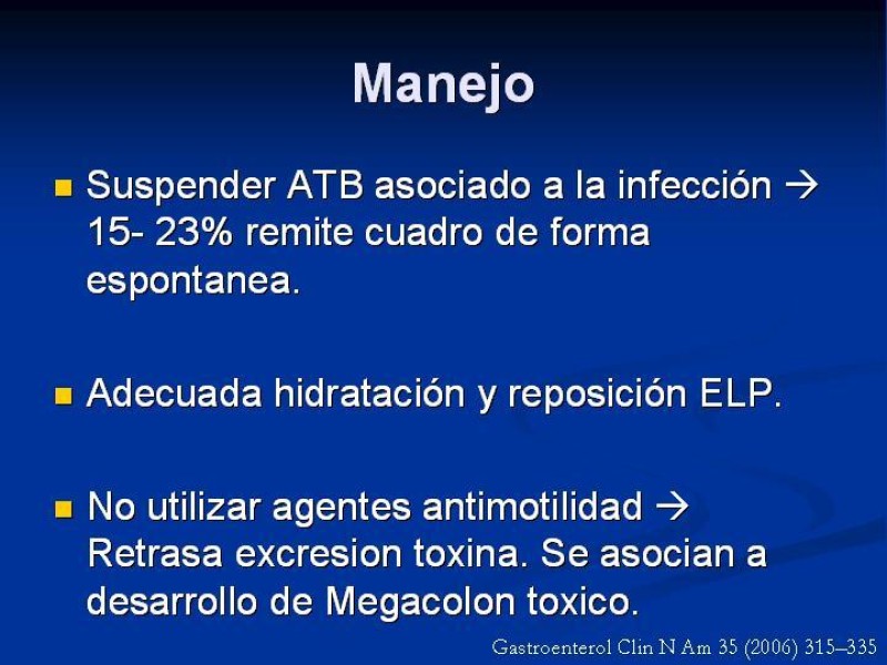 Diapositiva 14 de Infección Asociada a Clostridium Difficile