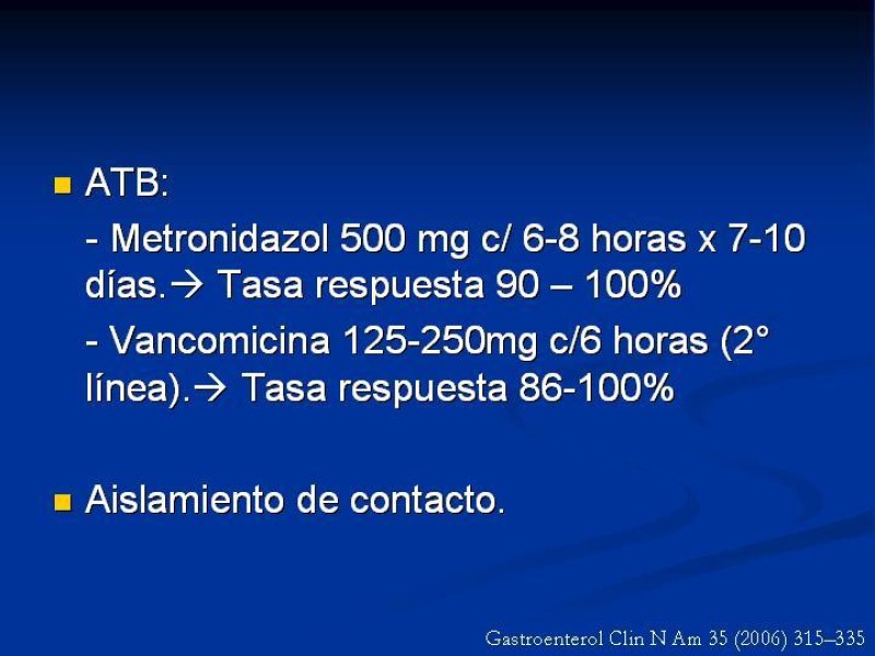 Diapositiva 15 de Infección Asociada a Clostridium Difficile