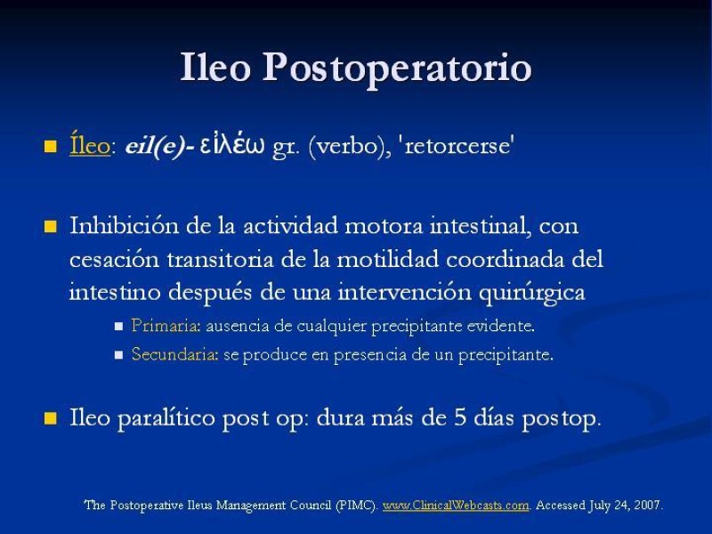 Diapositiva 4 de Ileo postoperatorio