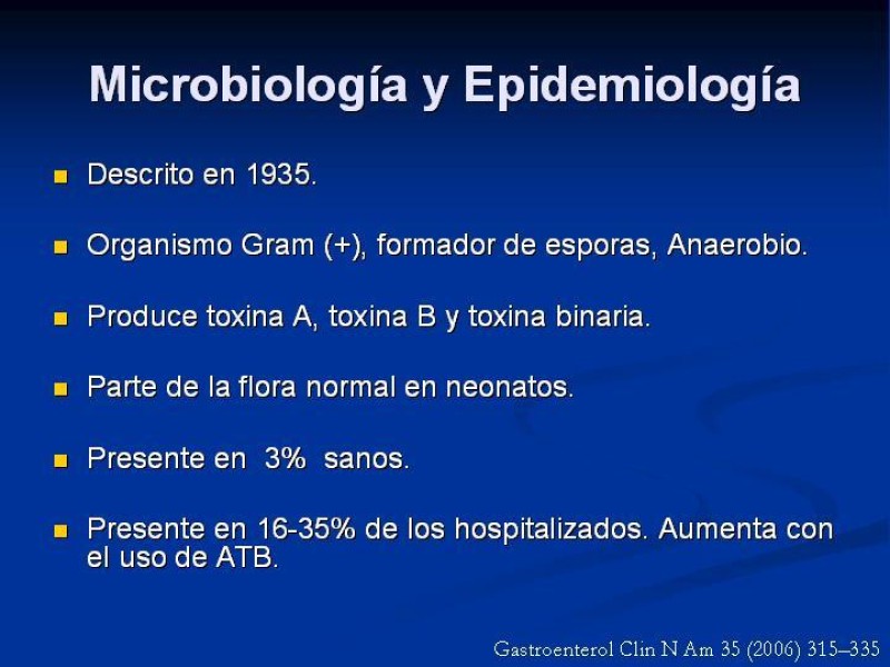 Diapositiva 3 de Infección Asociada a Clostridium Difficile