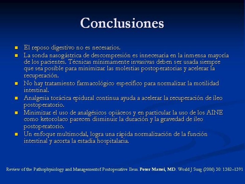 Diapositiva 39 de Ileo postoperatorio