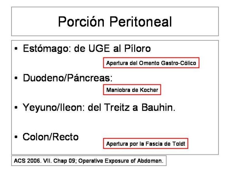 Diapositiva 6 de Maniobras Quirúrgicas de Exposición Abdominal
