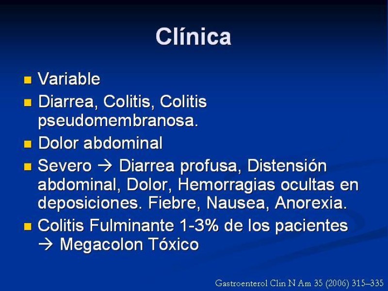 Diapositiva 10 de Infección Asociada a Clostridium Difficile