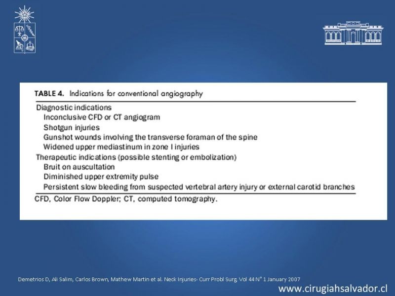 Diapositiva 18 de Manejo del trauma cervical penetrante