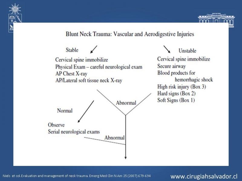 Diapositiva 22 de Manejo del trauma cervical penetrante