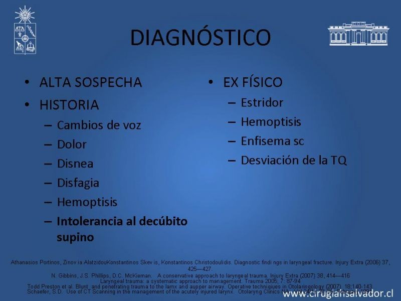 Diapositiva 7 de Manejo del trauma laríngeo