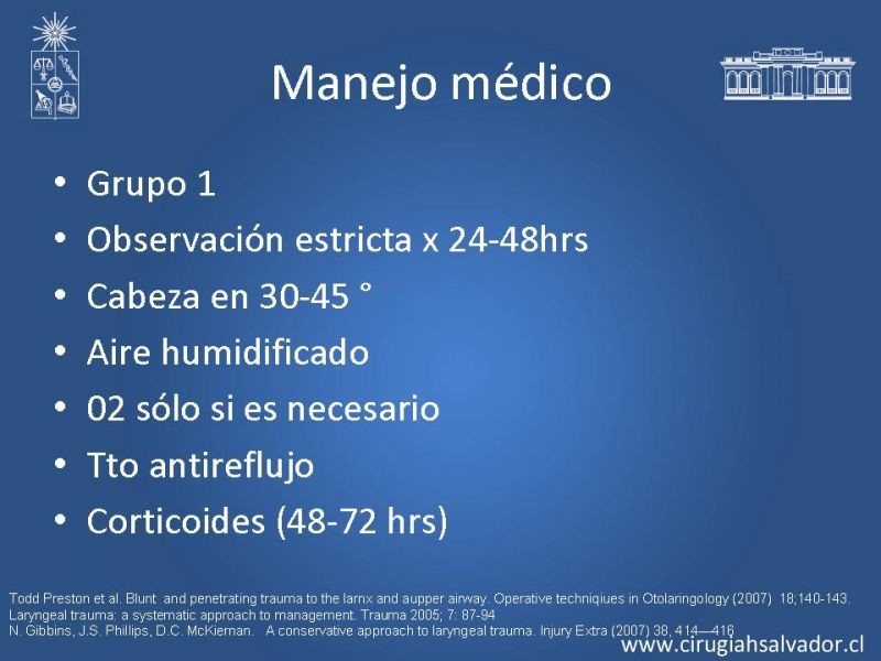 Diapositiva 12 de Manejo del trauma laríngeo