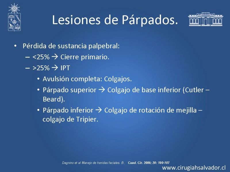 Diapositiva 32 de Trauma Facial: Manejo Quirúrgico de Partes Blandas  