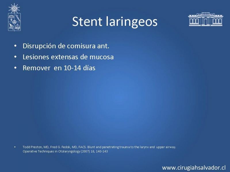 Diapositiva 16 de Manejo del trauma laríngeo