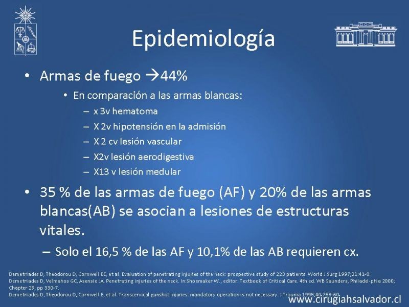 Diapositiva 4 de Manejo del trauma cervical penetrante