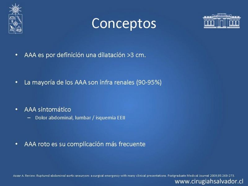 Diapositiva 5 de Aneurisma Aórtico Abdominal Roto
