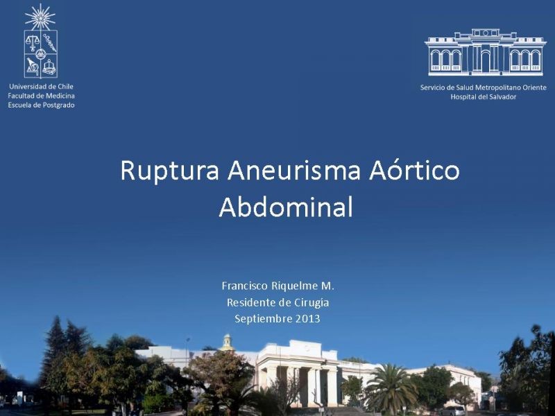 Diapositiva 51 de Aneurisma Aórtico Abdominal Roto