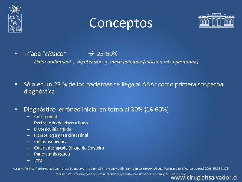 Diapositiva 9 de Aneurisma Aórtico Abdominal Roto