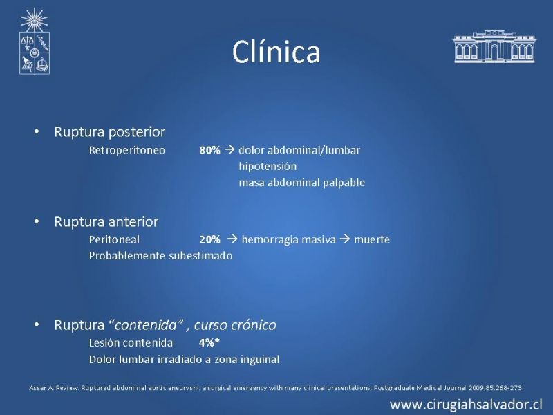 Diapositiva 11 de Aneurisma Aórtico Abdominal Roto