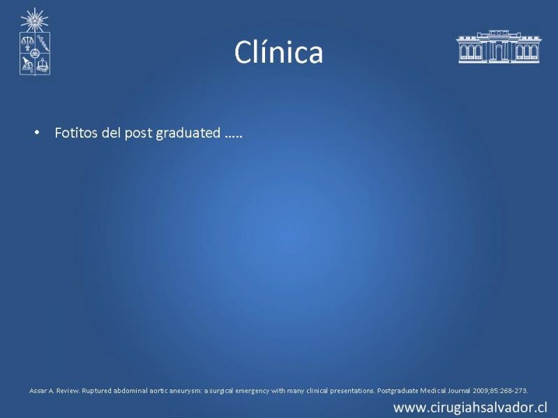 Diapositiva 16 de Aneurisma Aórtico Abdominal Roto