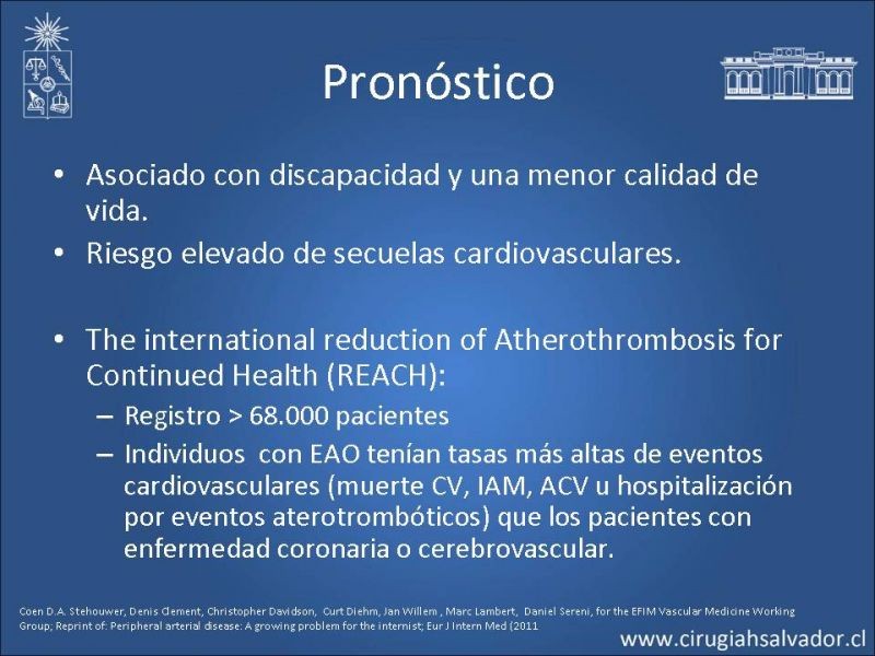 Diapositiva 18 de Enfermedad Arterial Oclusiva: Clínica, diagnóstico y pronóstico