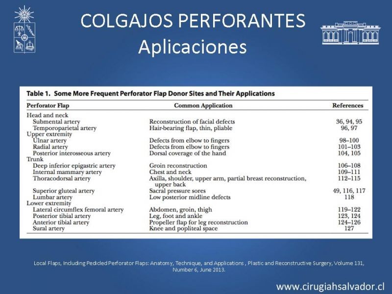 Diapositiva 13 de Colgajos perforantes: Anatomía-usos