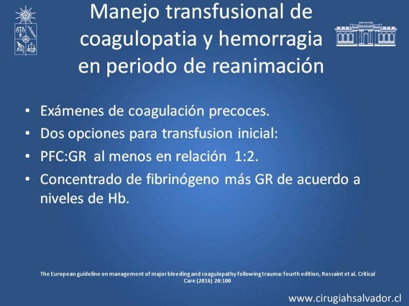 Diapositiva 13 de Transfusiones en trauma