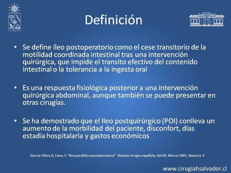 Diapositiva 1 de Ileo postquirúrgico