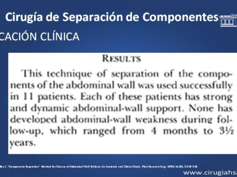 Diapositiva 14 de Cirugía de Separación de Componentes
