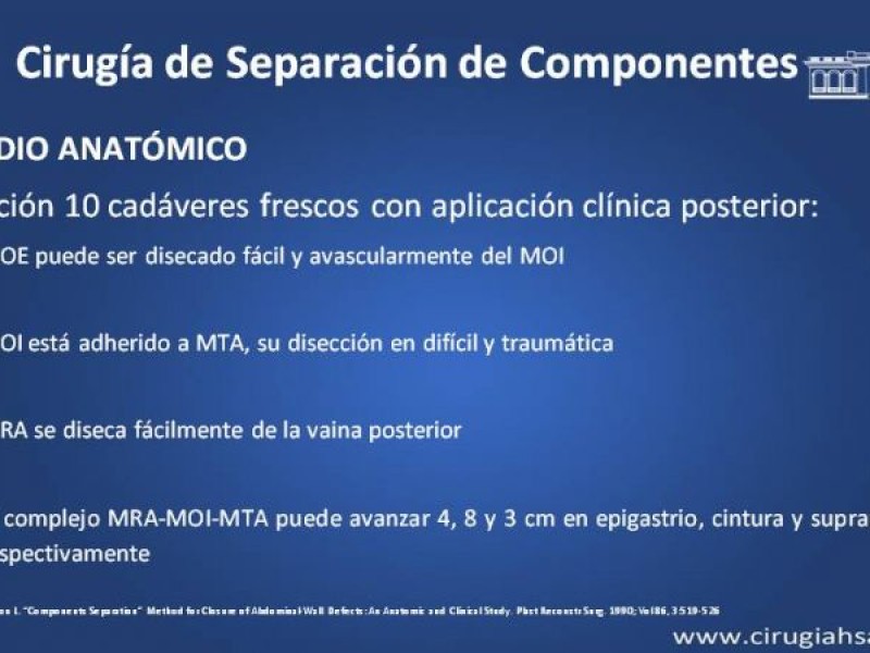 Diapositiva 11 de Cirugía de Separación de Componentes