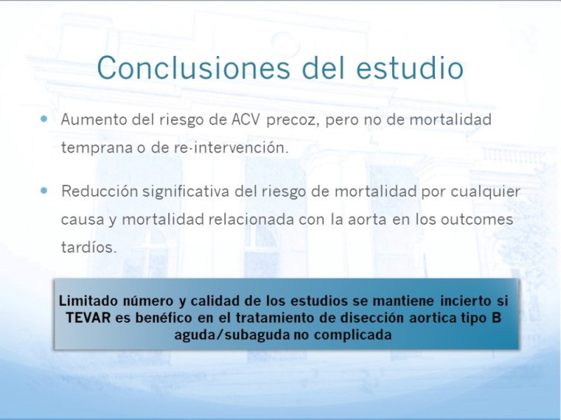Diapositiva 22 de Manejo de disección aórtica tipo B