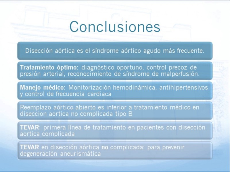 Diapositiva 23 de Manejo de disección aórtica tipo B