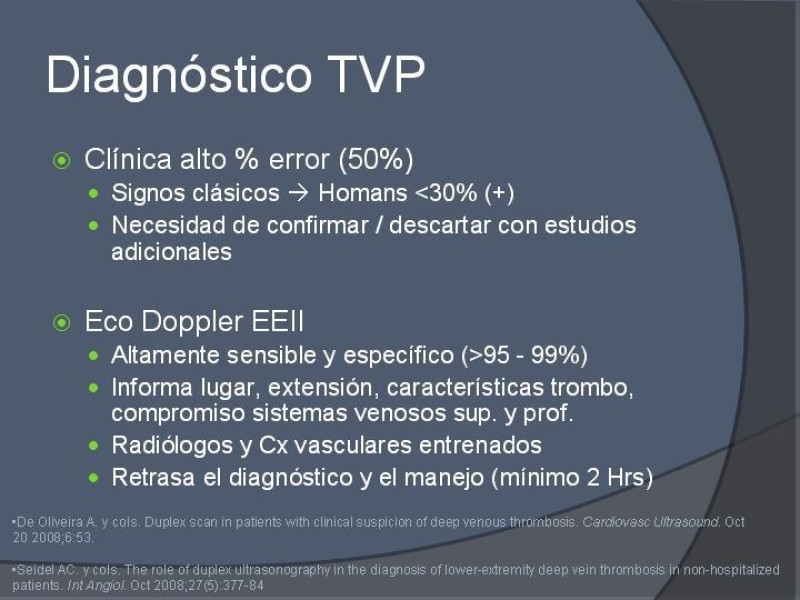 Diapositiva 2 de Ultrasonido de EEII en el diagnóstico de TVP