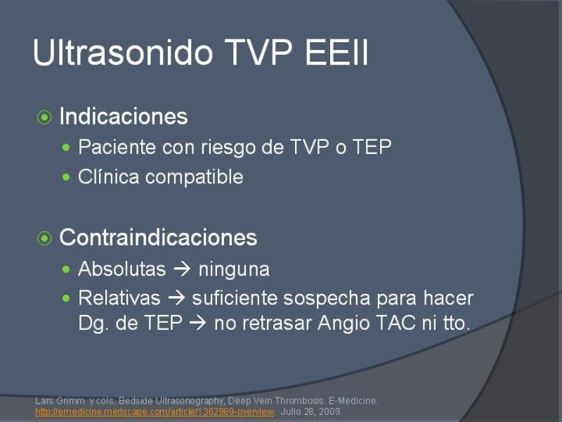 Diapositiva 4 de Ultrasonido de EEII en el diagnóstico de TVP