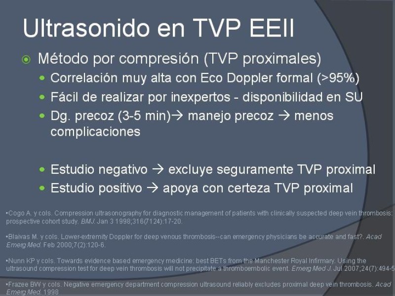 Diapositiva 3 de Ultrasonido de EEII en el diagnóstico de TVP