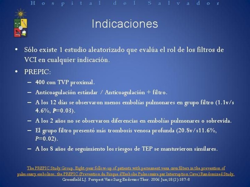 Diapositiva 6 de Filtro de vena Cava