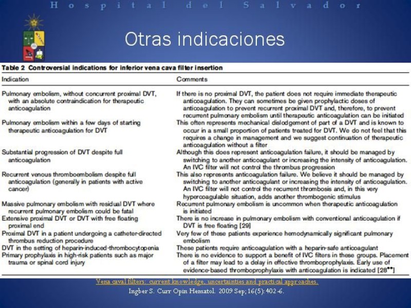 Diapositiva 8 de Filtro de vena Cava