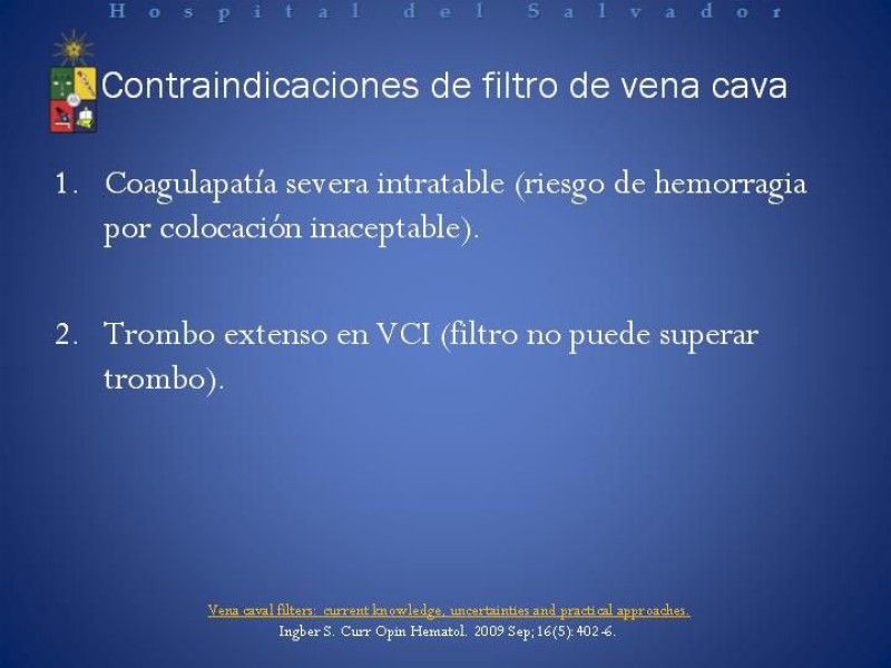 Diapositiva 10 de Filtro de vena Cava