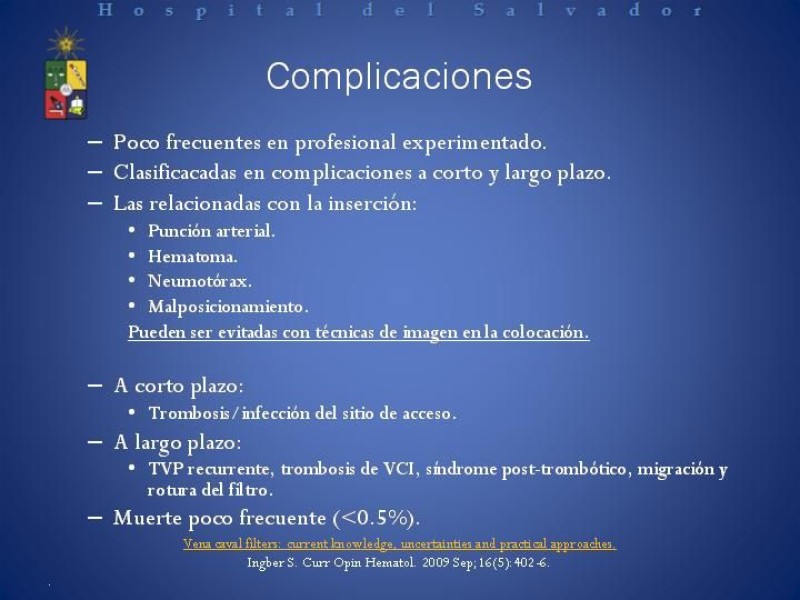 Diapositiva 12 de Filtro de vena Cava