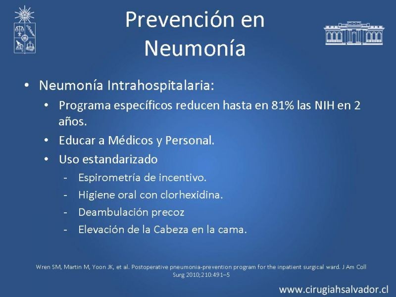Diapositiva 42 de Complicaciones Respiratorias en el Postoperatorio: Neumonía y Falla Ventilatoria