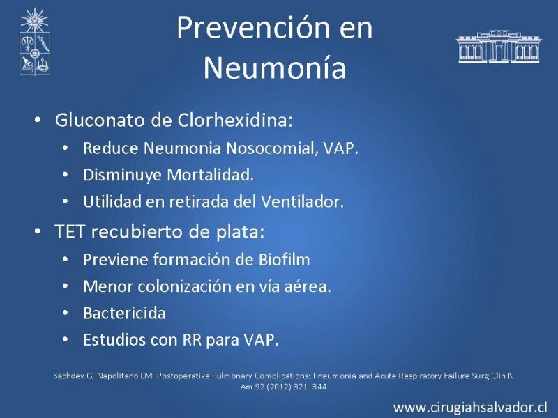 Diapositiva 46 de Complicaciones Respiratorias en el Postoperatorio: Neumonía y Falla Ventilatoria