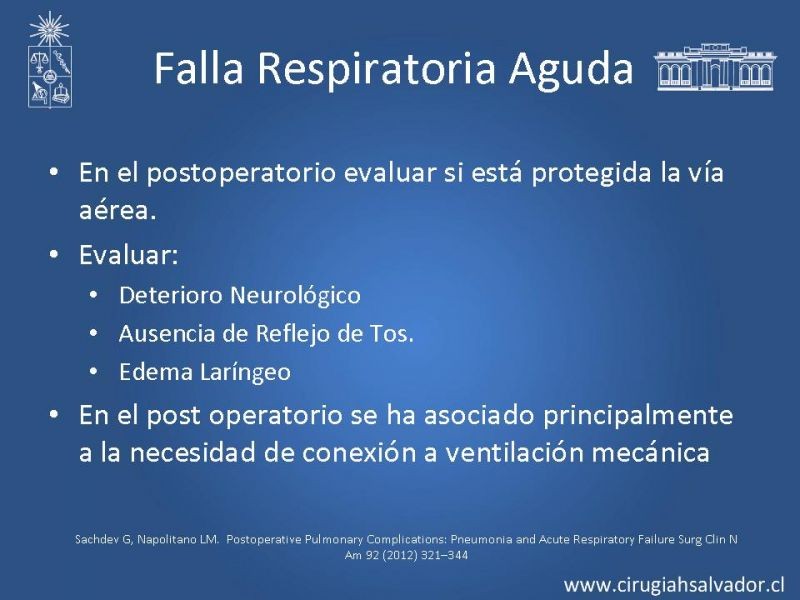 Diapositiva 52 de Complicaciones Respiratorias en el Postoperatorio: Neumonía y Falla Ventilatoria