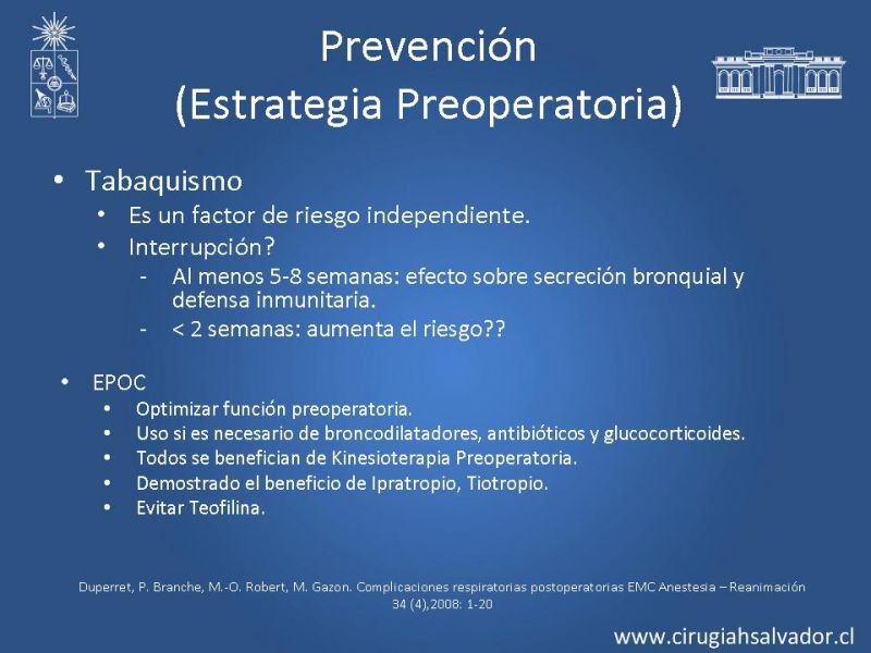 Diapositiva 10 de Complicaciones Respiratorias en el Postoperatorio: Neumonía y Falla Ventilatoria