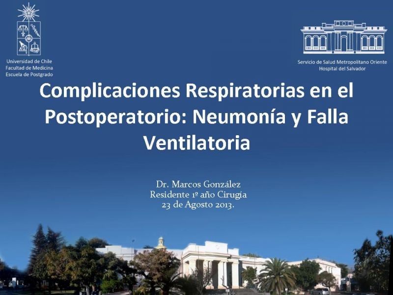 Diapositiva 65 de Complicaciones Respiratorias en el Postoperatorio: Neumonía y Falla Ventilatoria