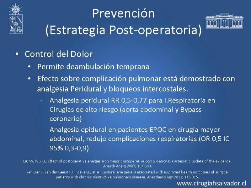 Diapositiva 18 de Complicaciones Respiratorias en el Postoperatorio: Neumonía y Falla Ventilatoria